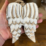 White Wooden Angel Wing Ornament