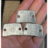 T29. 3 steel dog tags from 1953