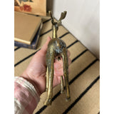 Vintage MCM Heavy Brass Spotted Buck Deer Figurine Eclectic Home Holiday