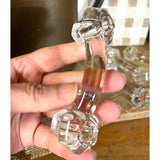 Set of 4 Clear Glass Handles for Drawers or Cabinets