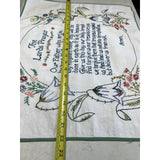 Vintage Embroidery “THE LORD’s PRAYER" 17x22" Hand Embroidered Fabric Decor V22