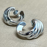 MONET Silver Tone Swirl Pierced Earrings, hoop fashion jewelry E1-51