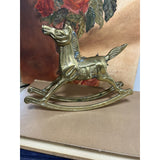 Vintage Brass Rocking Horse MCM Nursery Decor Eclectic Home 1970s 1980s