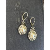 RALPH LAUREN Earrings, Faux Pearl Drop Dangle Oval Lever Back, E1-53