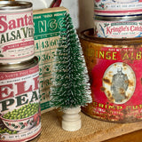 Bottle Brush Sisal Christmas Tree on Vintage Ceramic Insulator
