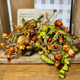 5 - 3" Fall Candle Ring Wreaths