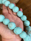 Handmade Mexican Clay Bead Loop - Short, 17", Turquoise