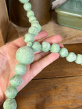 Handmade Chunky Mexican Clay Bead Loop, Large, 30", Green