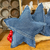 Upcycled Denim Star Pillows (Set of 3)