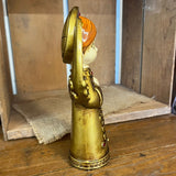 Mid-Century Paper Mâché Angel – Gold with Red Crystals – Made in Japan