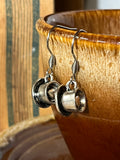 Coffee Cup Earrings, Coffee Mug with Heart