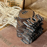 Wholesale Pack – 40 Rustic Metal Football Mom Ornaments