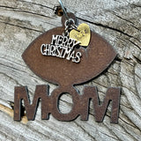 2024 Football Mom Ornament with Merry Christmas & Heart, Large