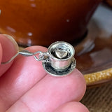 Coffee Cup Earrings, Coffee Mug with Heart
