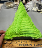 Set of 3 Upcycled Chenille Christmas Tree Pillows – Lime Green Mini Trees