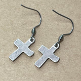 Artisan Silver Cross Earrings, Hope & Love