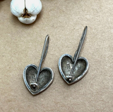 Sterling Silver Heart Earrings with Tiny Rhinestones