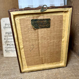 Tramp Art Walnut Shell Frame with Holograph Jesus Praying