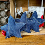 Upcycled Denim Star Pillows (Set of 3)
