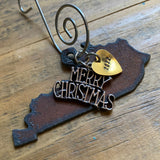 Kentucky Christmas Ornament with Merry Christmas & Snowflake Charms