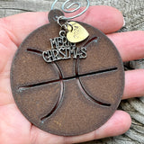 2024 Basketball Christmas Ornament with Merry Christmas & Heart, Large