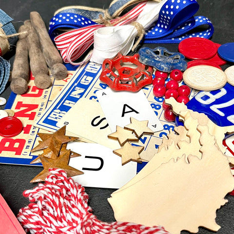 Red, White, and Blue Patriotic Craft Supplies Bundle