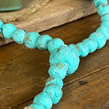 Handmade Mexican Clay Bead Loop, Medium, 27", Turquoise