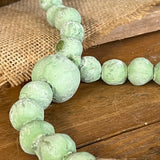 Handmade Chunky Mexican Clay Bead Loop, Large, 30", Green