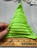 Set of 3 Upcycled Chenille Christmas Tree Pillows – Lime Green Mini Trees