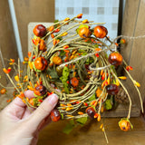 5 - 3" Fall Candle Ring Wreaths