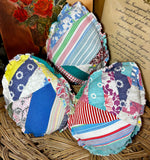 Set of 3 Quilted Pastel Easter Egg Pillow