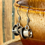 Coffee Cup Earrings, Coffee Mug with Heart