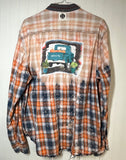 Bleached Plaid Shirt with Happy Fall Y'all, Thread & Cloth, XXL 2X