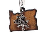 Oregon Christmas Ornament with Merry Christmas & Snowflake Charms, Small