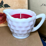 Peppermint Soy Candle in Vintage Milk Glass Creamer