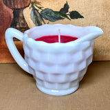 Peppermint Soy Candle in Vintage Milk Glass Creamer