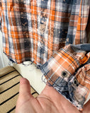 Bleached Plaid Shirt with Happy Fall Y'all, Thread & Cloth, XXL 2X