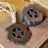 Wholesale Pack – 17 Rustic Steel Police Shield Shapes for Ornaments