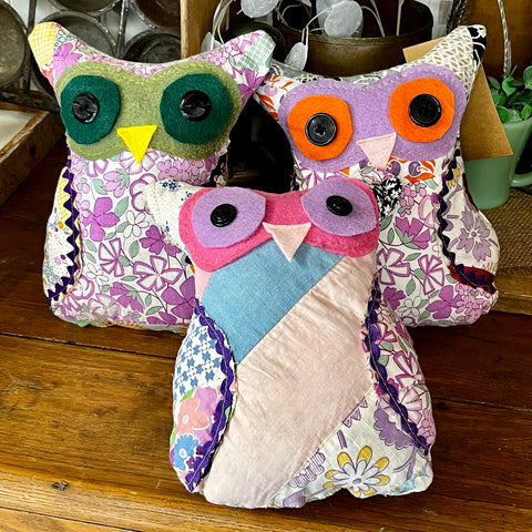Mini Quilted Owl Pillow