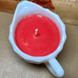 Peppermint Soy Candle in Vintage Milk Glass Creamer