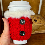 Santa Coffee Cozy, Hand Crocheted