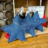 Upcycled Denim Star Pillows (Set of 3)