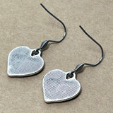 Silver Heart Earrings with Angels & Stars