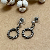 Vintage Silver Twist Hoop Earrings