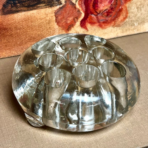 Clear Glass Flower Frog - 3"
