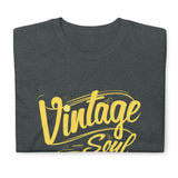 Vintage Soul T-Shirt for Flea Market Fans, Dark Heather with Yellow