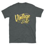Vintage Soul T-Shirt for Flea Market Fans, Dark Heather with Yellow