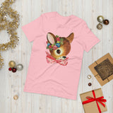 Vintage Reindeer Pink Christmas T-Shirt