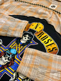 Bleached Flannel Plaid Guns N Roses Shirt, L
