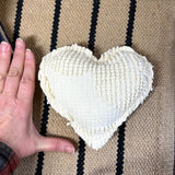 Set of 3 Vintage Chenille Heart Pillows, Mini